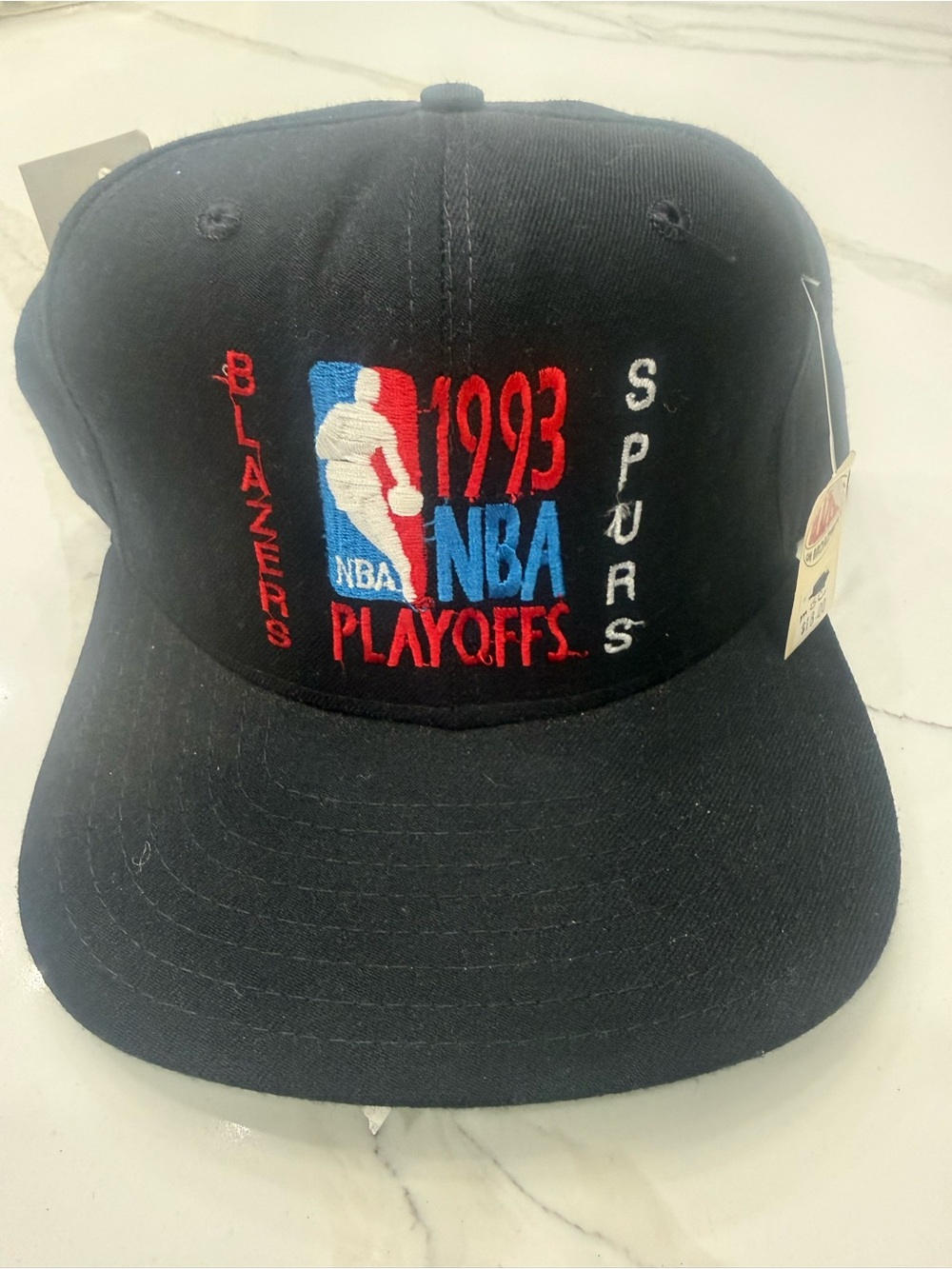 NBA Black 1993 Playoffs Blazers/Spurs Embroidered Snapback Hat